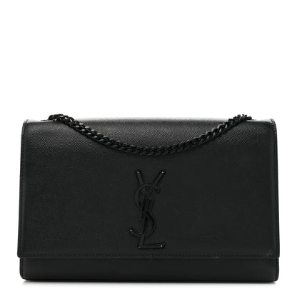 Saint Laurent Grain De Poudre Medium Classic Monogram Monochrome Kate Satchel Black 1 of 18
