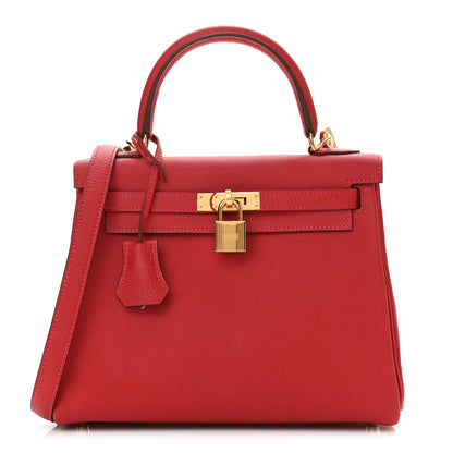 Hermes Togo Kelly Retourne 25 Rouge Casaque 1 of 11