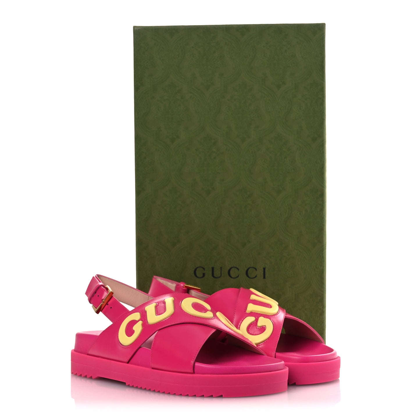 Calfskin Elizabeth Nappa Charlotte Logo Slingback Sandals 36 Fancy Fuchsia