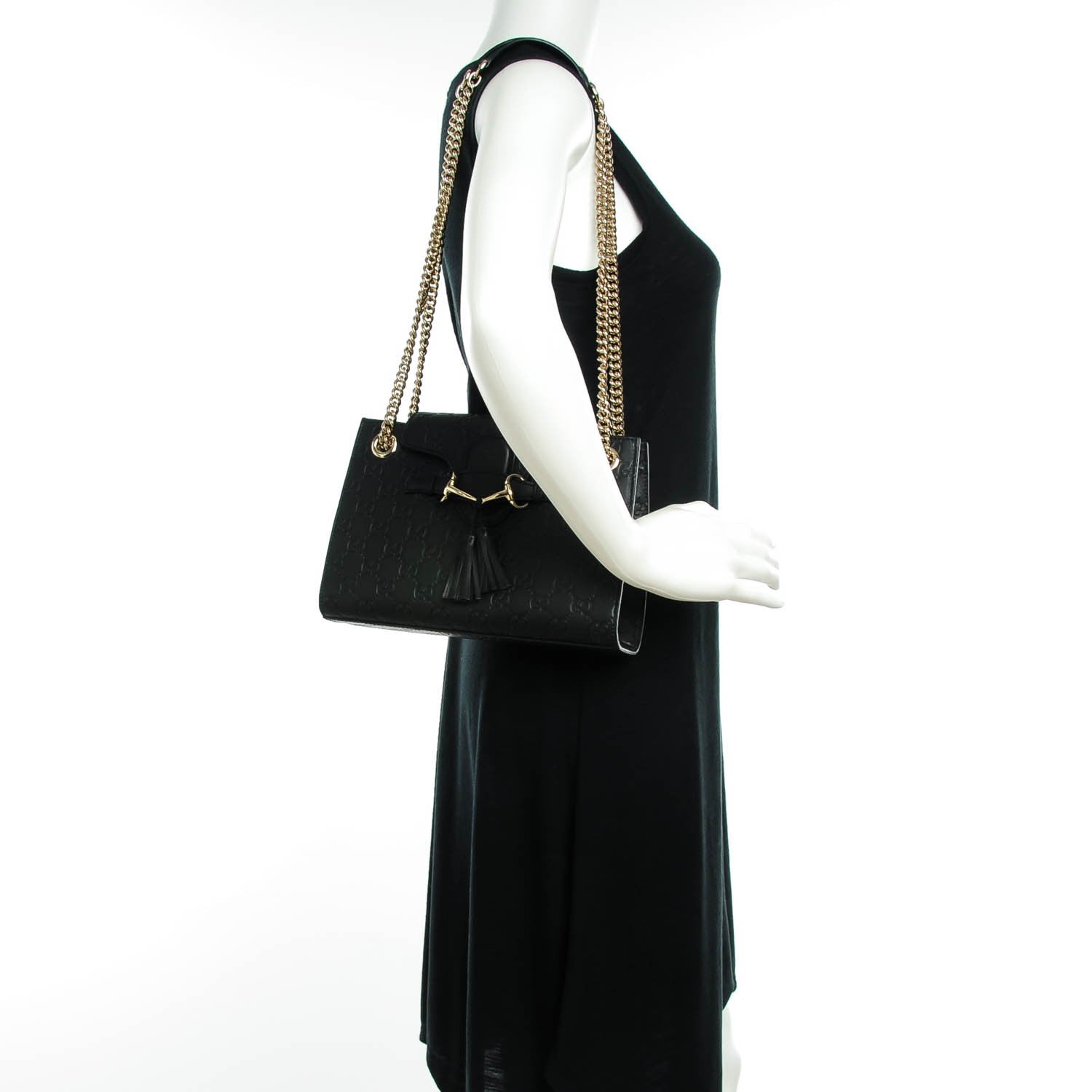 Gucci Guccissima Small Emily Shoulder Bag Black 2 of 7