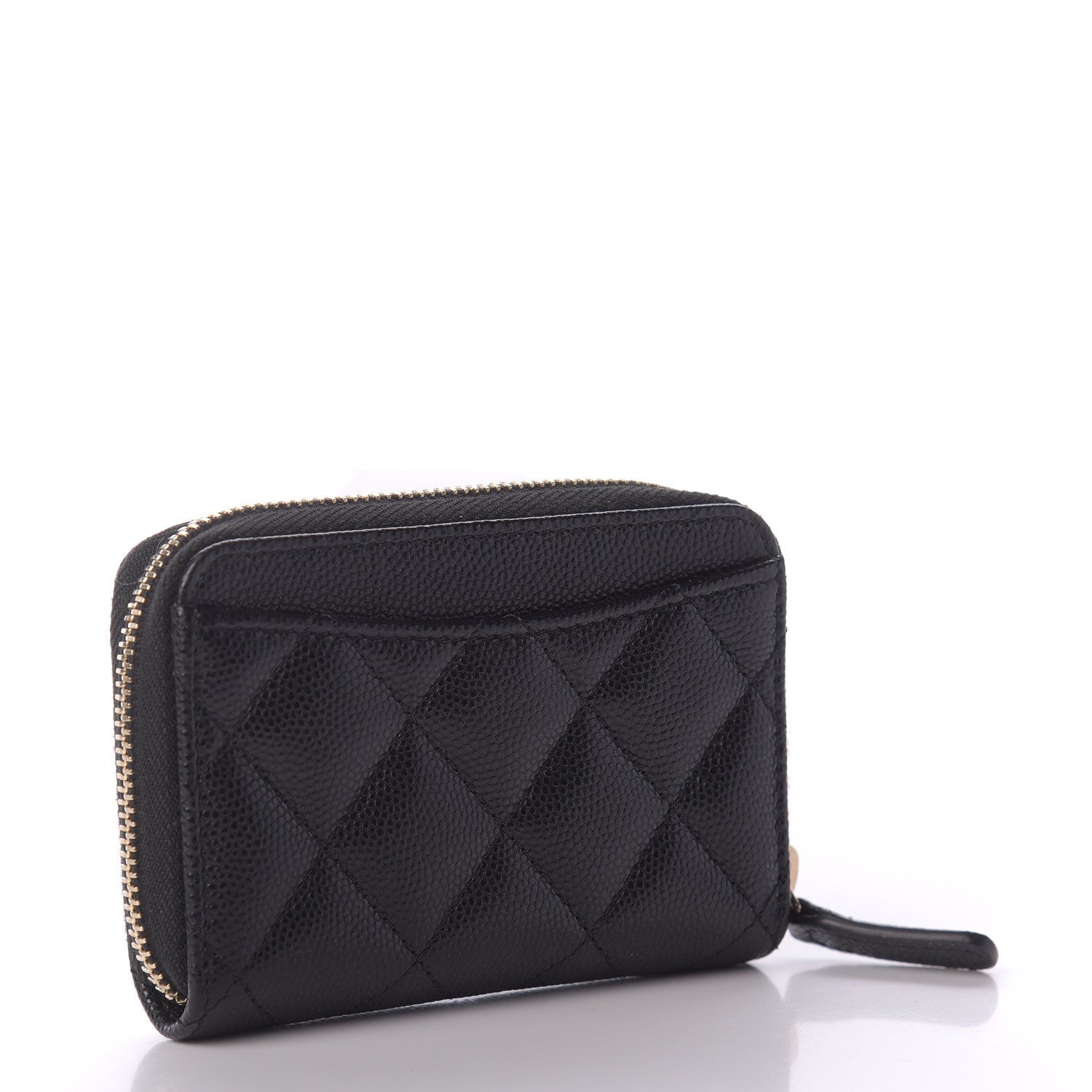 Chanel Caviar Quilted Zip Coin Purse Black 3 of 10