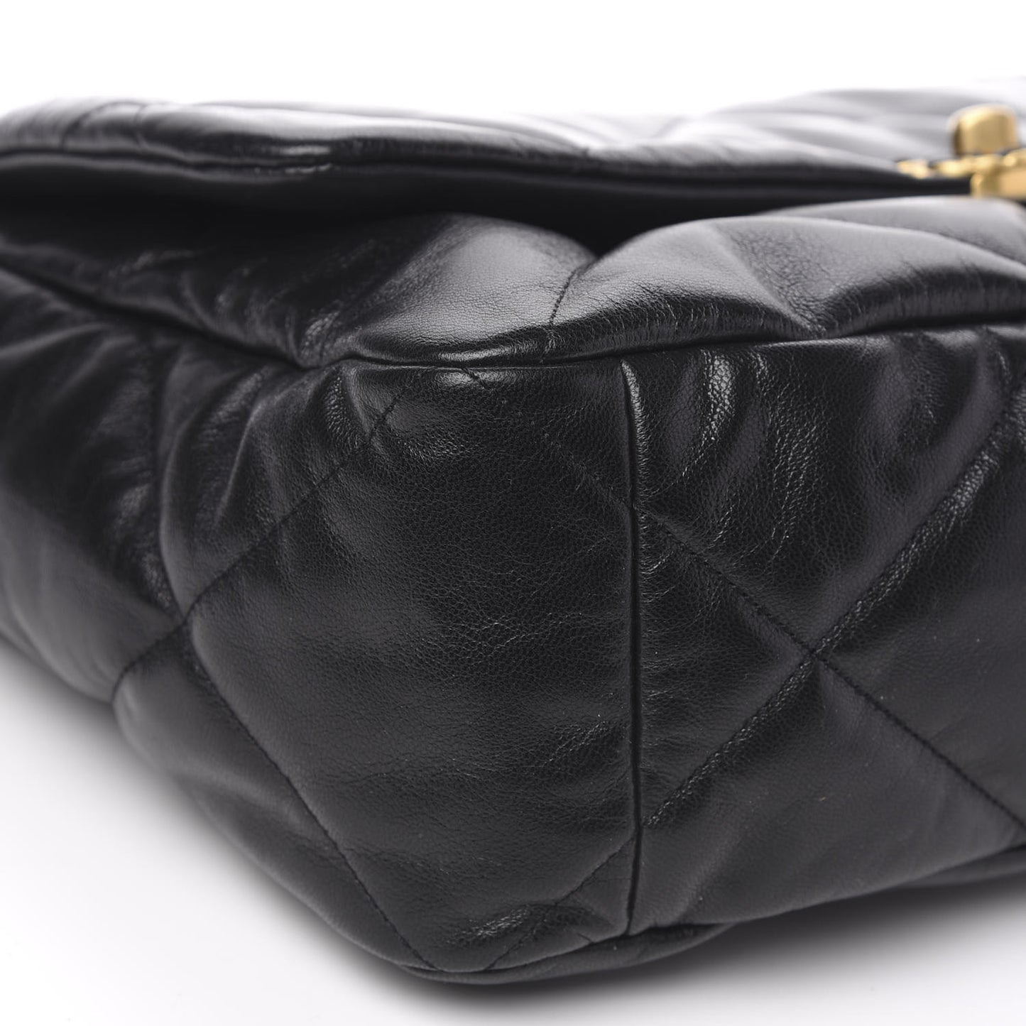 Goatskin Quilted Maxi 19 Flap Black