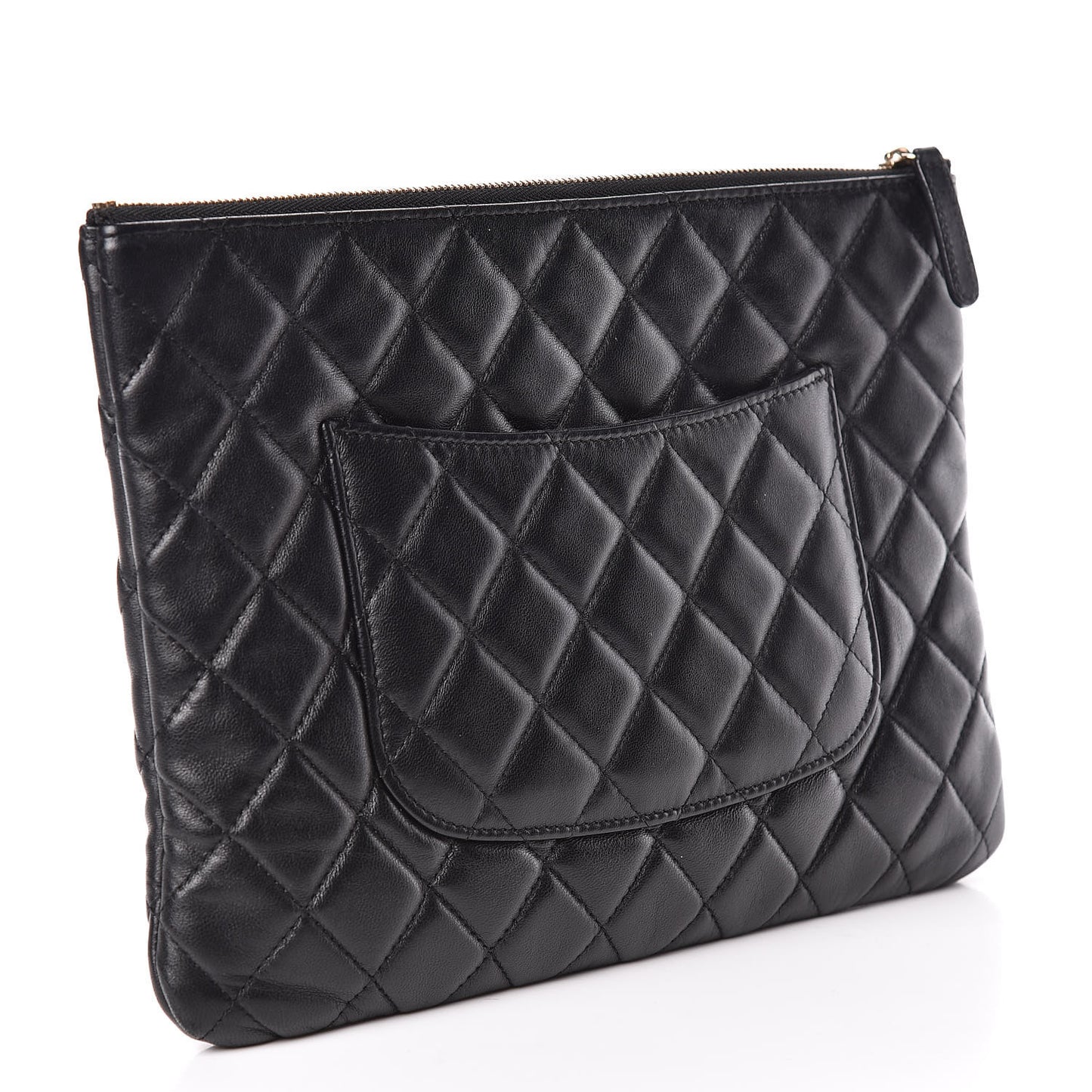 Lambskin Quilted Medium Cosmetic Case Black