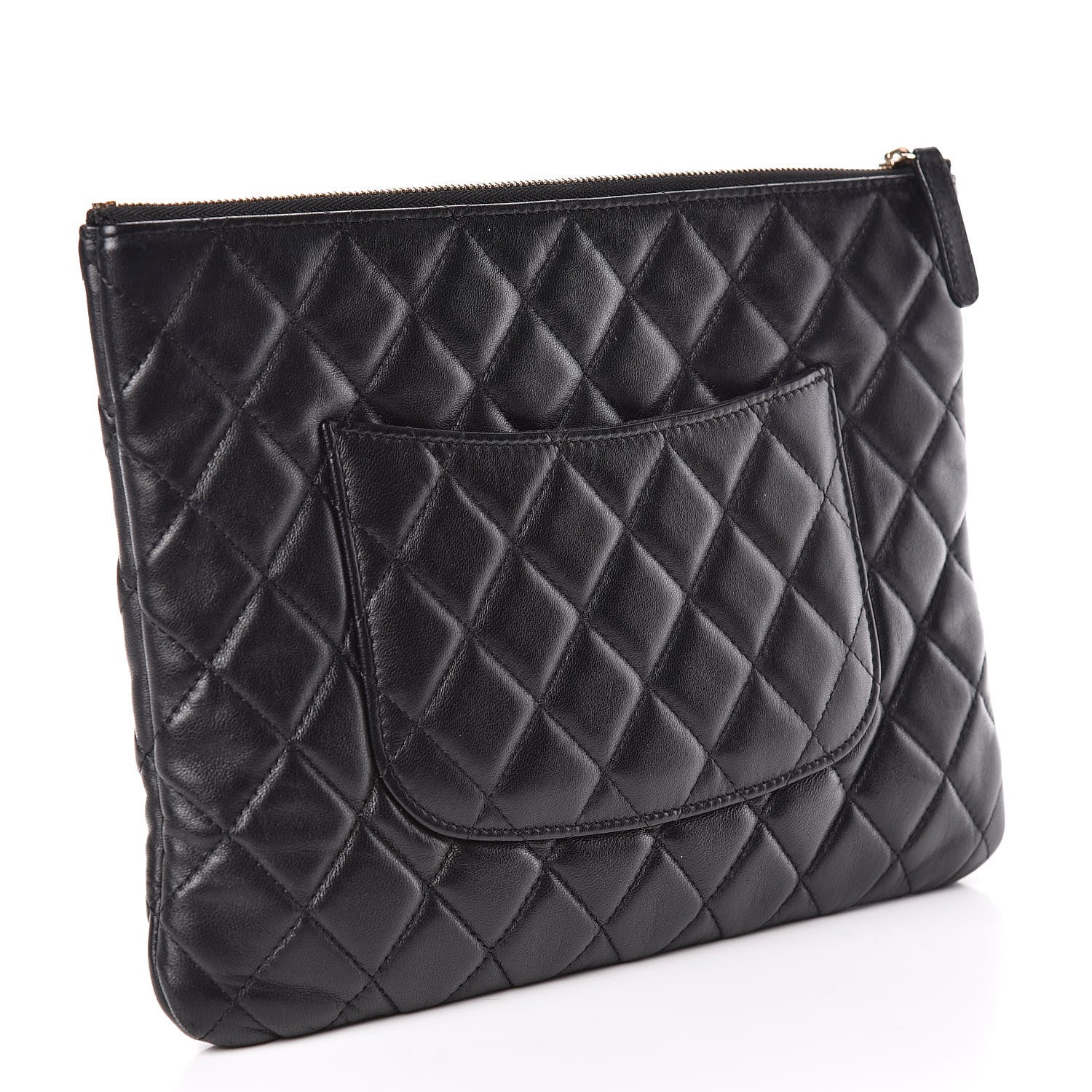 Chanel Lambskin Quilted Medium Cosmetic Case Black 3 of 10