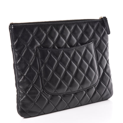 Chanel Lambskin Quilted Medium Cosmetic Case Black 3 of 10