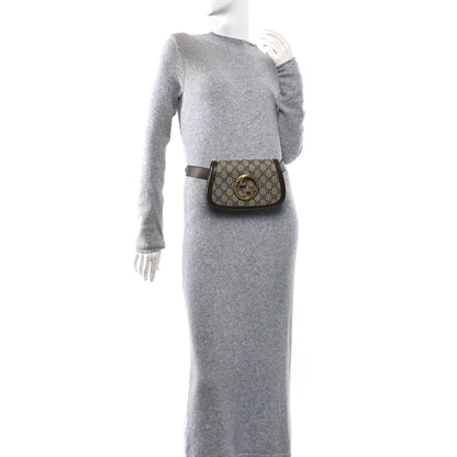 Gucci GG Supreme Monogram Textured Dollar Calfskin Blondie Belt Bag 90 36 Beige Ebony New Acero 2 of 11