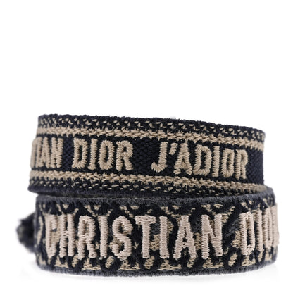 Christian Dior Woven Cotton J'Adior Friendship Bracelet Set Navy 1 of 6