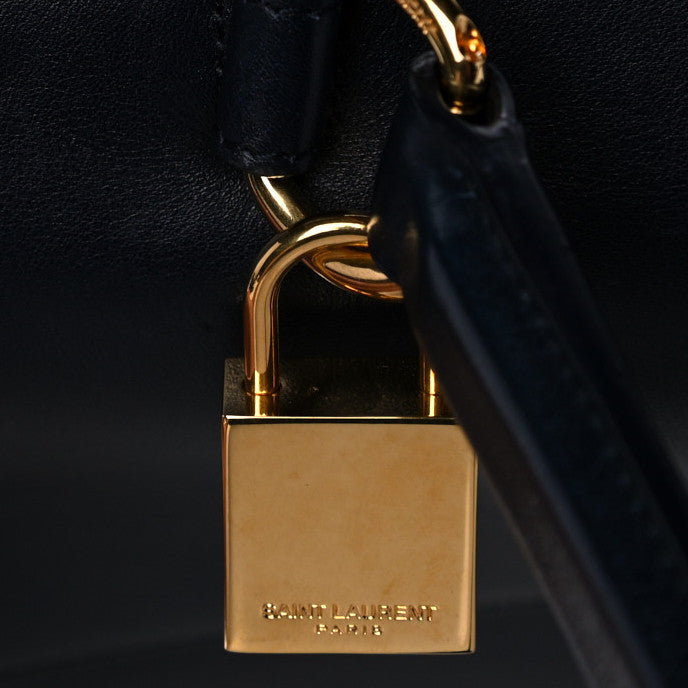 Saint Laurent Calfskin Medium Moujik Top Handle Bag Navy 10 of 12