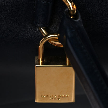 Saint Laurent Calfskin Medium Moujik Top Handle Bag Navy 10 of 12