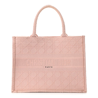 Christian Dior Canvas Embroidered Cannage Medium Book Tote Bois De Rose 1 of 13