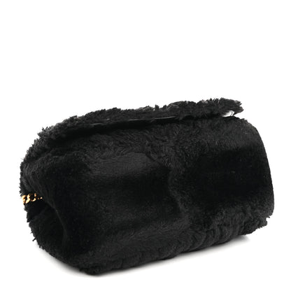 Versace Faux Fur Quilted Virtus Shoulder Bag Black 4 of 8
