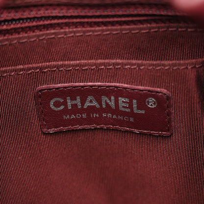 Chanel Deerskin Chevron Medium CC Chain Bucket Drawstring Bag Burgundy 6 of 12