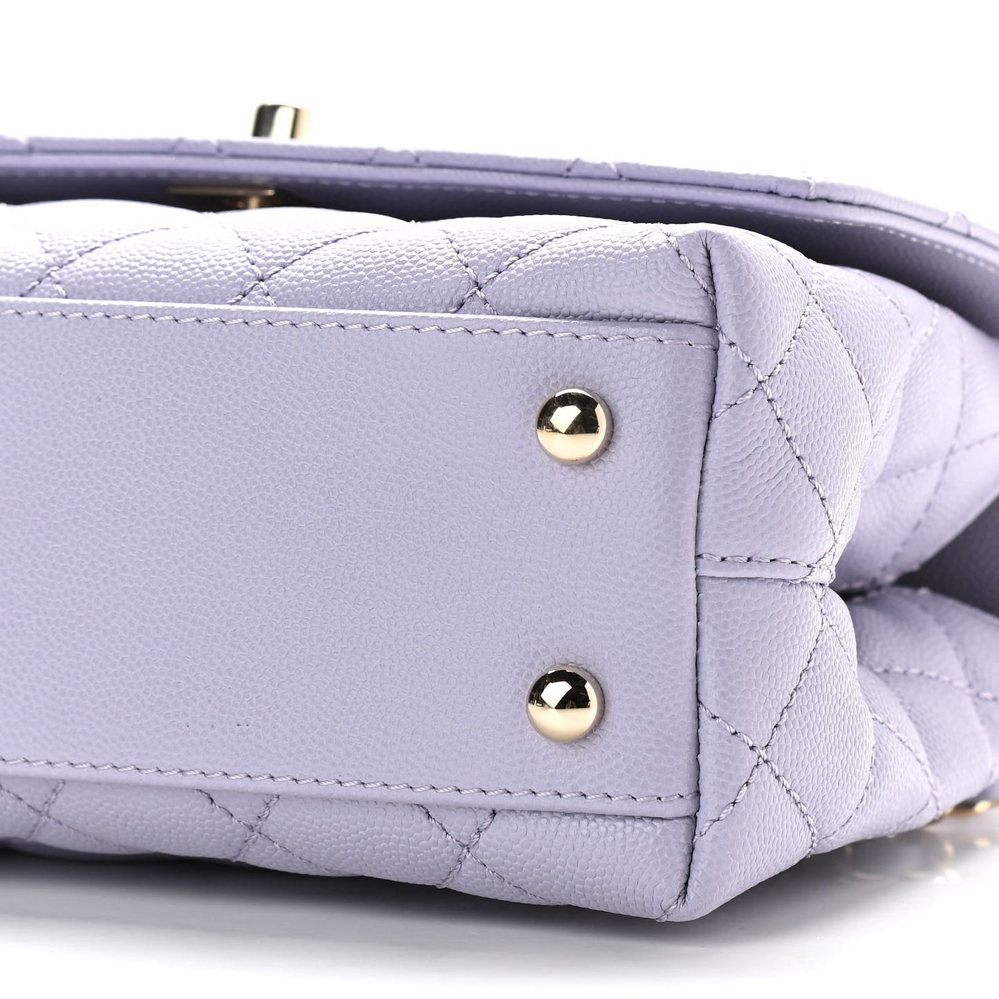 Caviar Quilted Mini Coco Handle Flap Light Purple