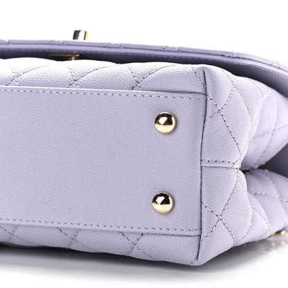 Chanel Caviar Quilted Mini Coco Handle Flap Light Purple 10 of 11