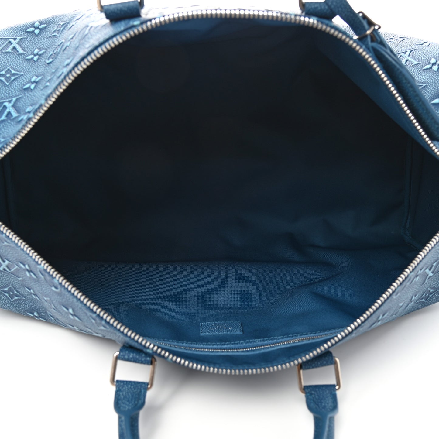 Cowhide Monogram Keepall Bandouliere 50 Denim Blue