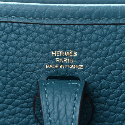 Hermes Taurillon Clemence Evelyne TPM Vert Bosphore 6 of 9