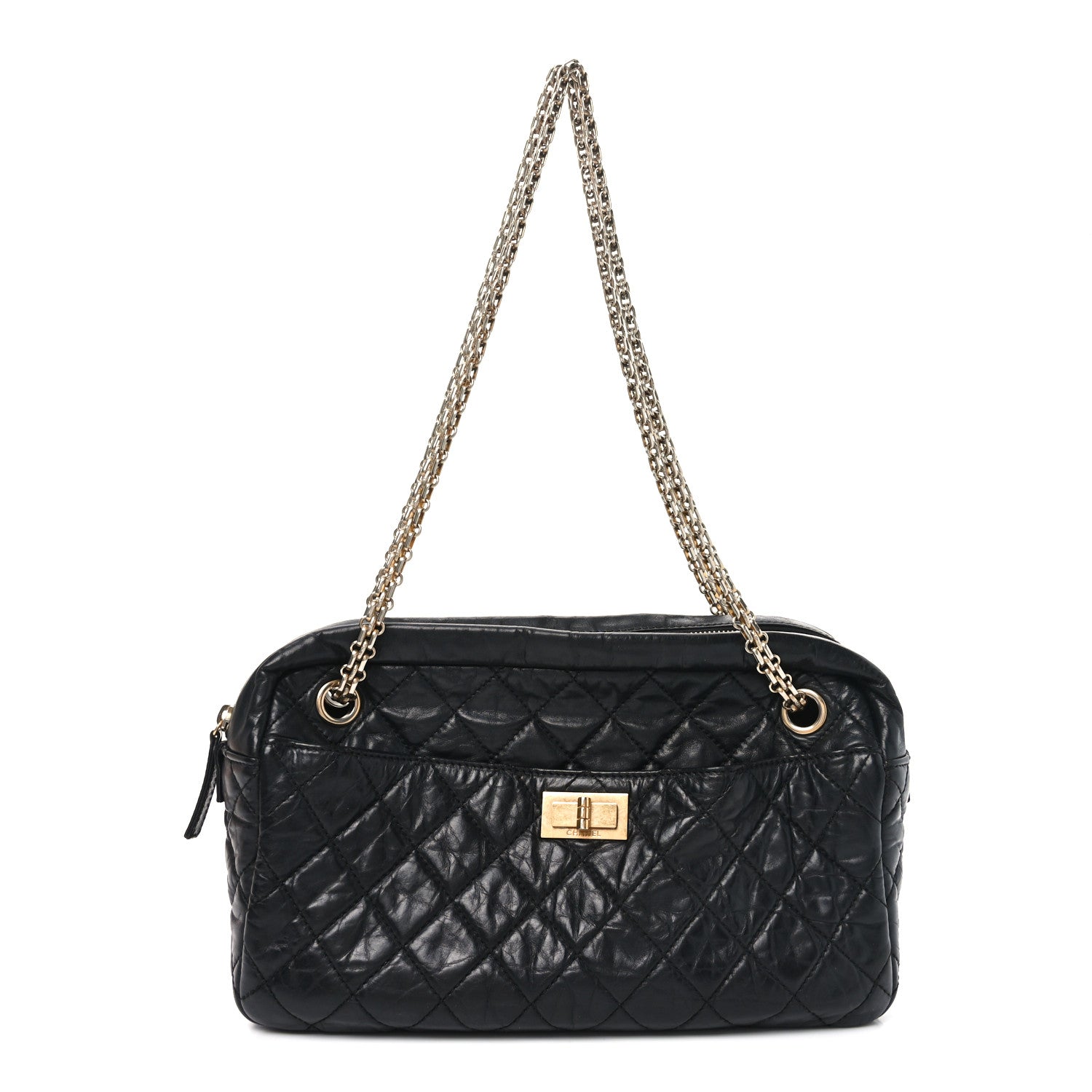 Chanel Aged Calfskin Quilted Medium Reissue Camera Case Black 1 of 10