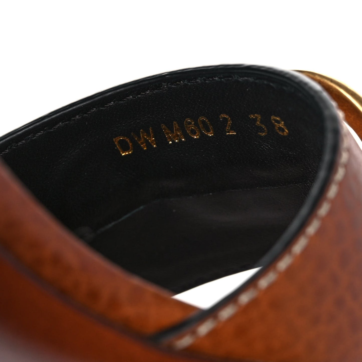 Grainy Cowhide VLogo 45mm Slide Sandals 38 Cuoio