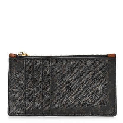 Celine Triomphe Canvas Zipped Card Holder Tan 1 of 9