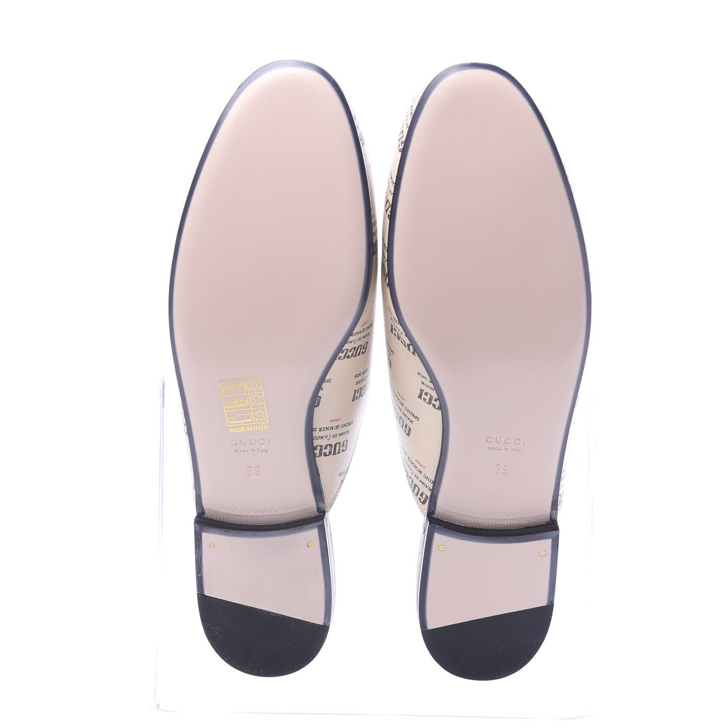 Calfskin Stamp Print Womens Princetown Slippers 39 Soy Black