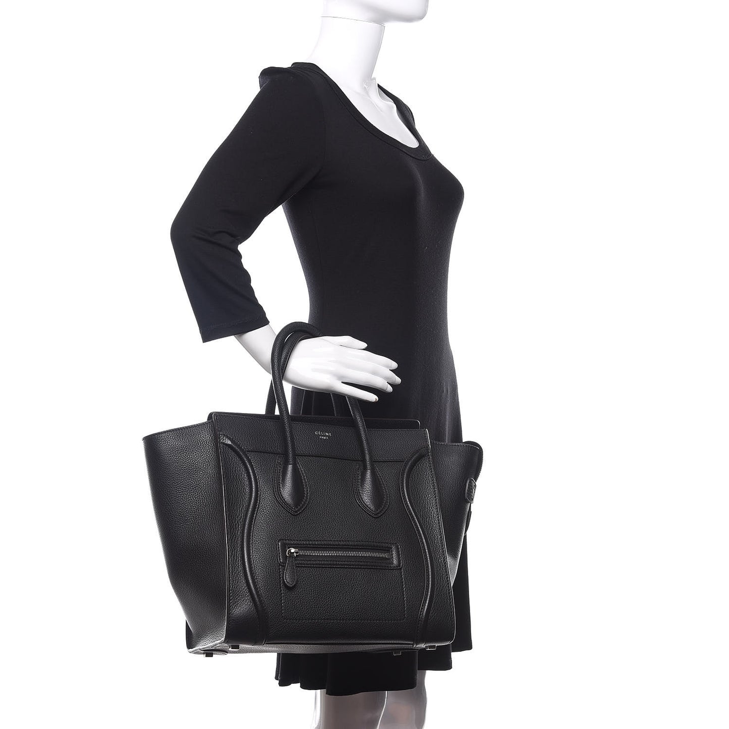 Drummed Calfskin Mini Luggage Black