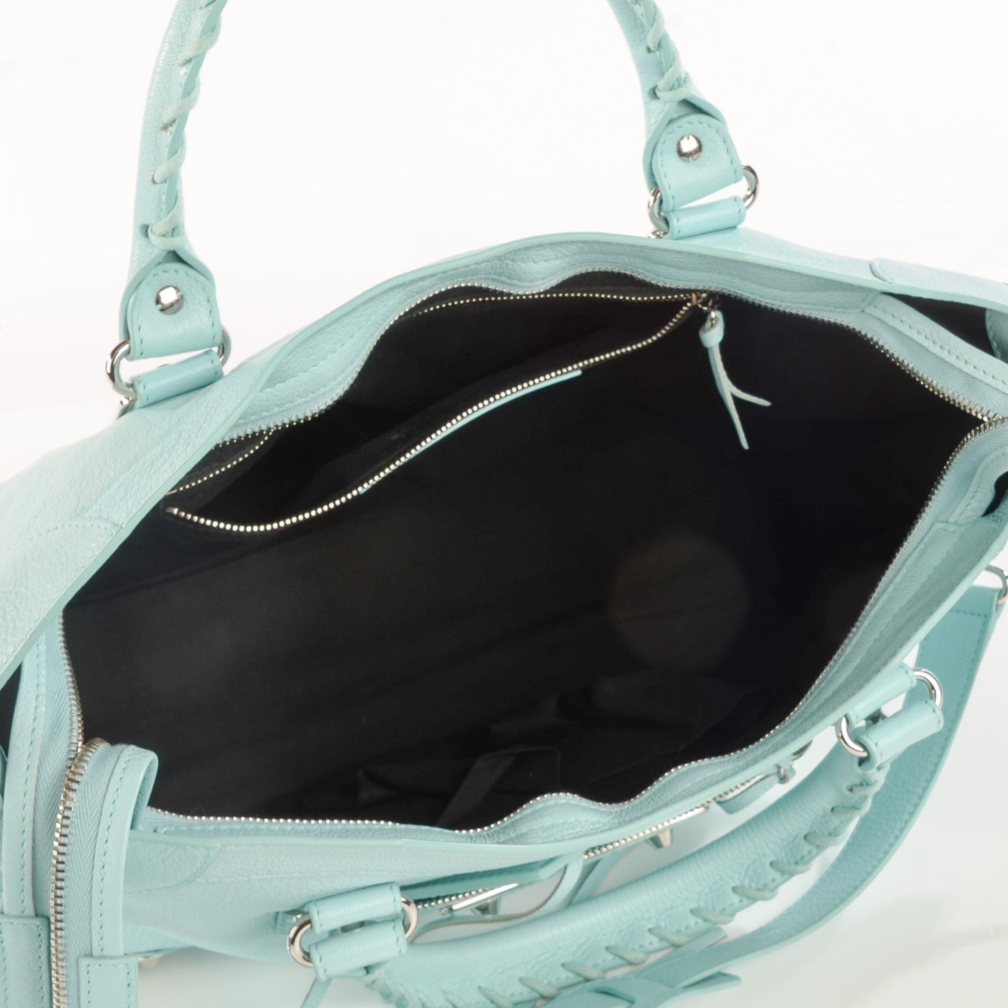 Chevre Silver Metallic Edge Hardware City Bleu Maldives