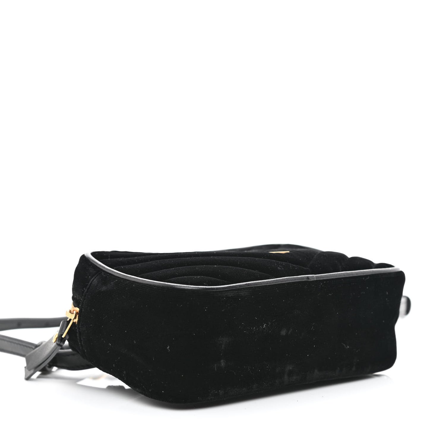 Velour Matelasse Monogram Lou Belt Bag Black