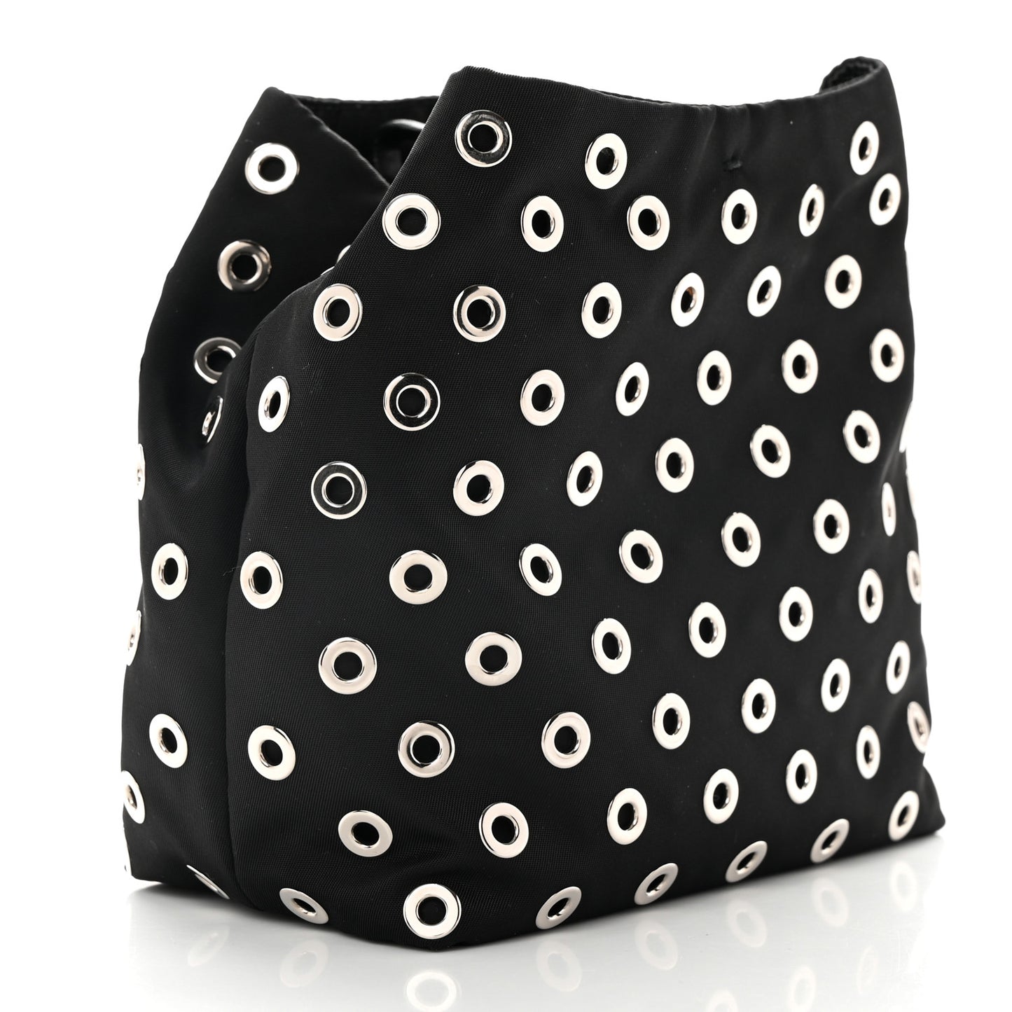 Tessuto Nylon Grommets Clutch Black