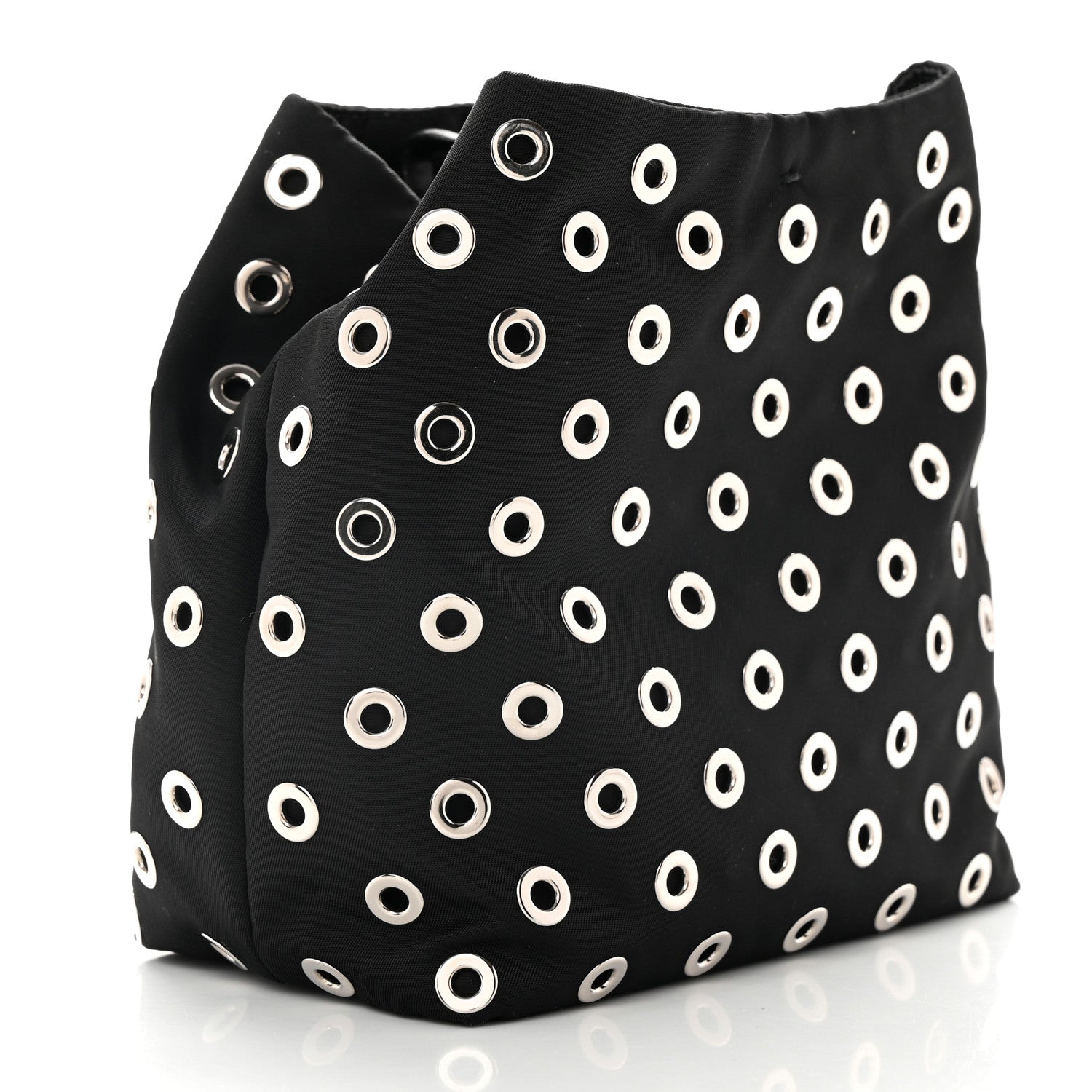 Prada Tessuto Nylon Grommets Clutch Black 3 of 7
