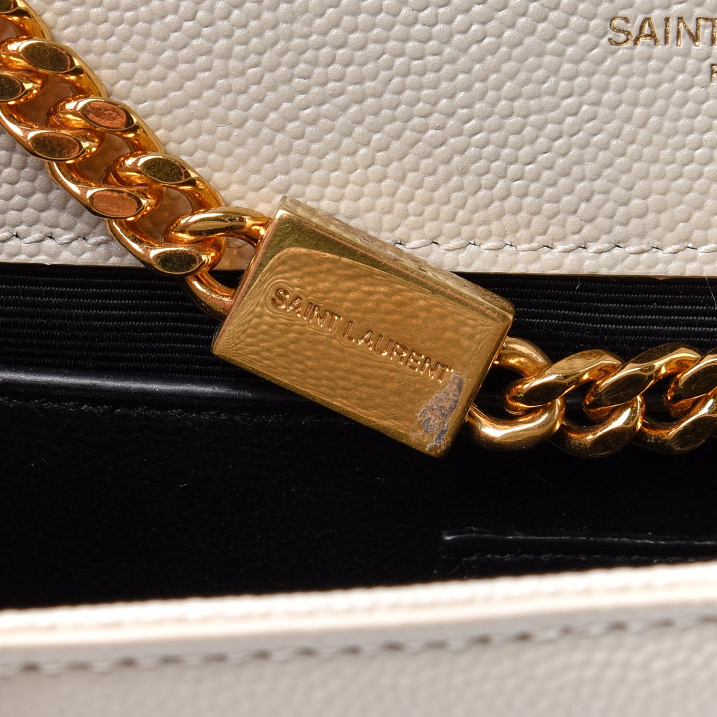 Grain De Poudre Small Monogram Kate Satchel Crema Soft
