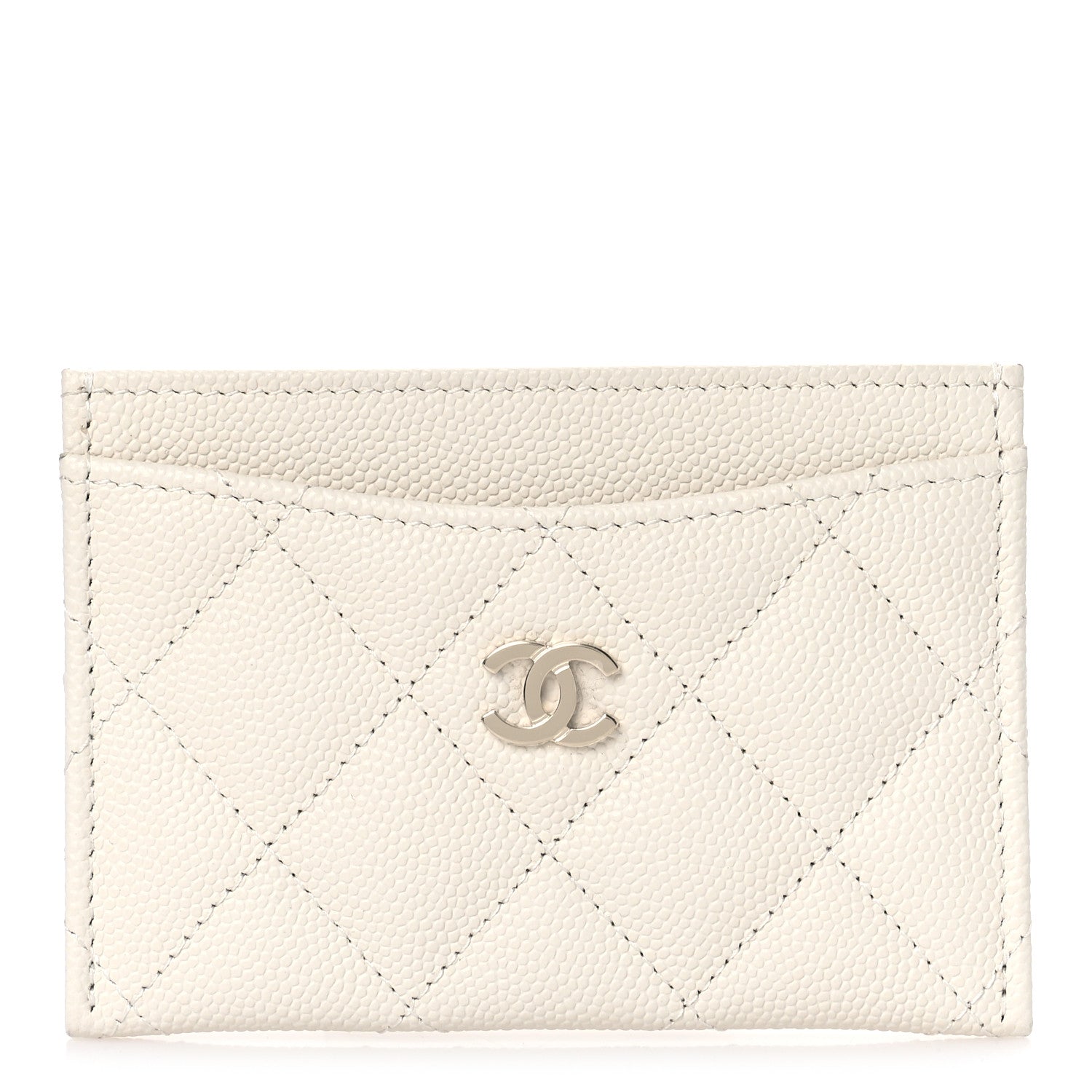 Chanel Caviar Quilted Card Holder White 1 of 11