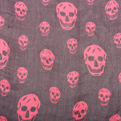 Alexander McQueen Silk Chiffon Skull Scarf Bordeaux 2 of 6