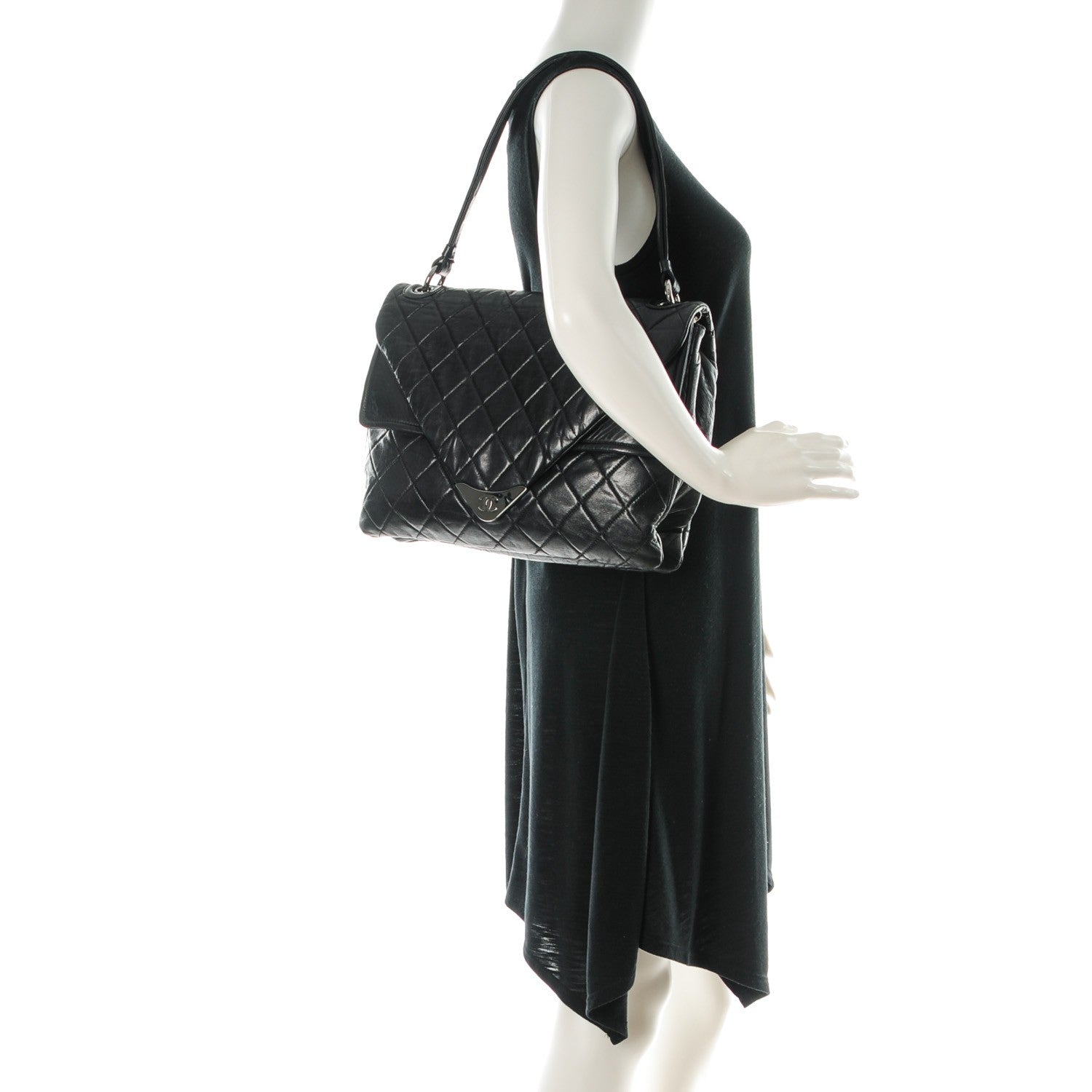 Chanel Lambskin Quilted Padded Envelope Flap Black 2 of 7