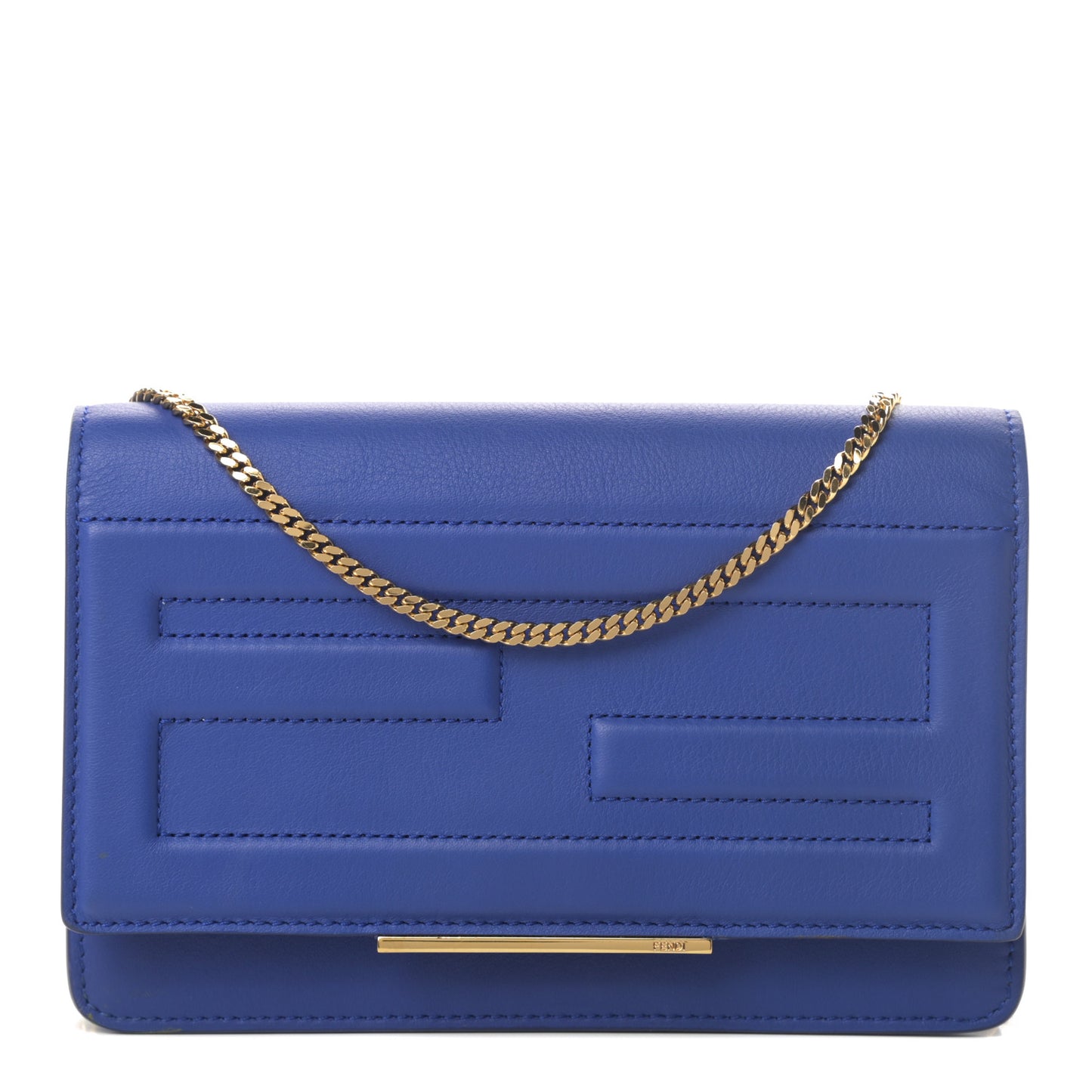 Vitello Flamingo Tube Wallet on Chain Blue Neon