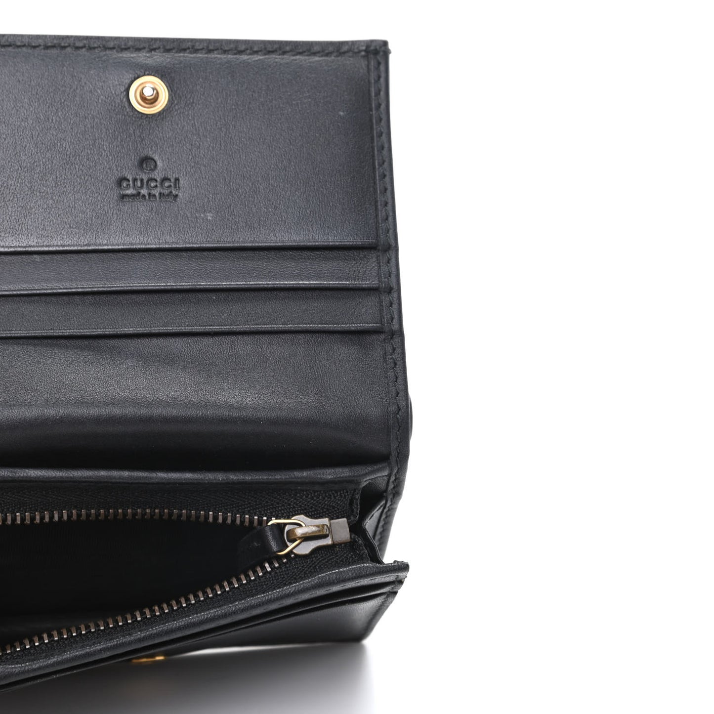 Calfskin Queen Margaret Card Case Wallet Black Mystic White
