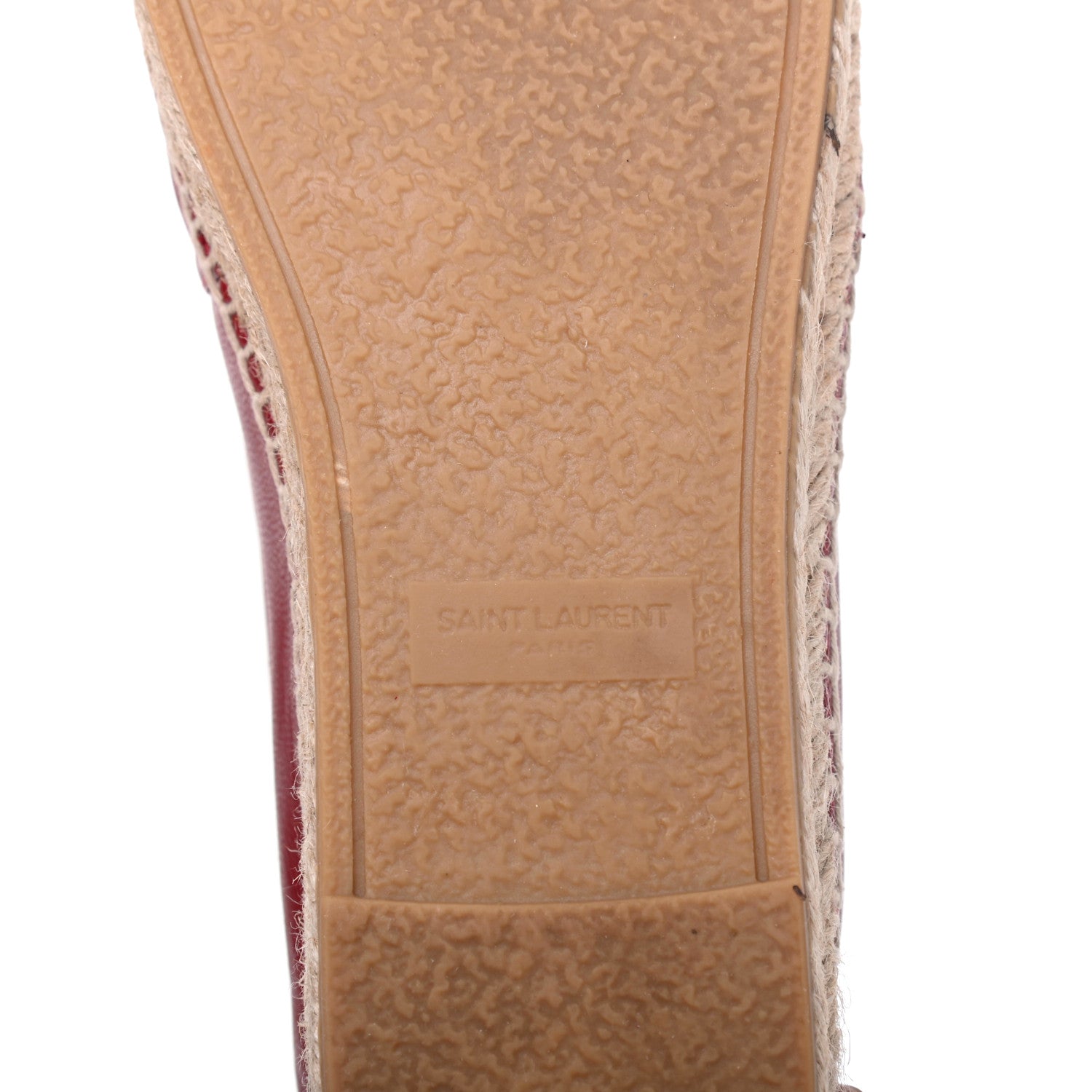 Saint Laurent Lambskin Monogram Espadrilles 38.5 Red 6 of 16