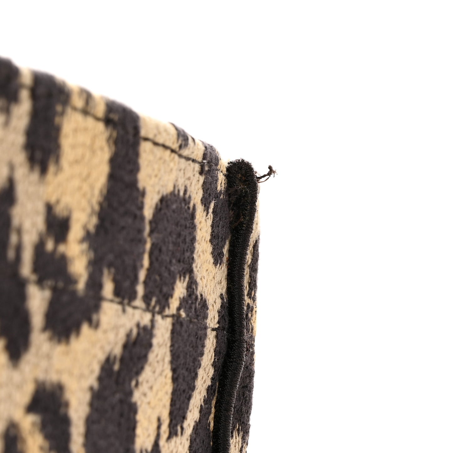 Canvas Mizza Embroidered Large Leopard Book Tote Beige