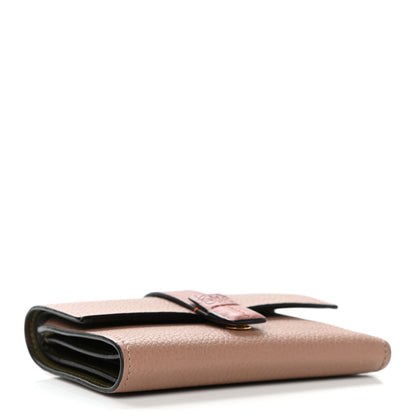 Loewe Grained Calfskin Small Vertical Wallet Dark Blush Dark Olive 4 of 11