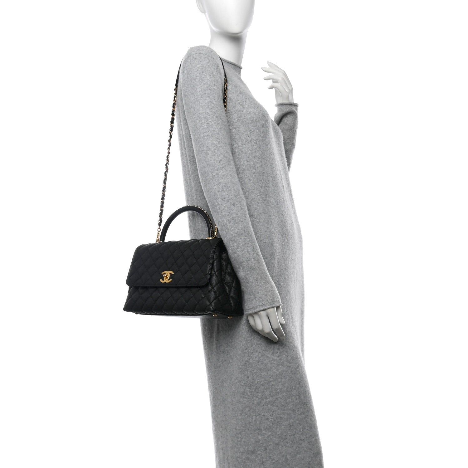 Chanel Caviar Quilted Small Coco Chain Handle Flap Black 2 of 11