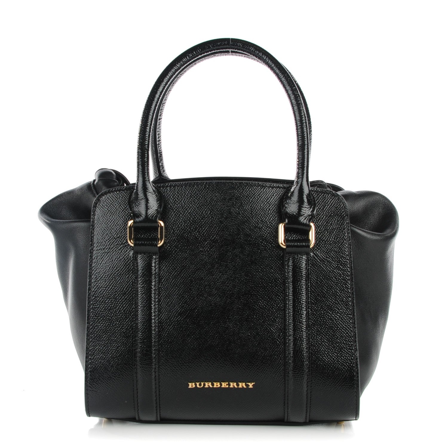 Burberry Patent Calfskin Small Dinton Tote Black 1 of 10