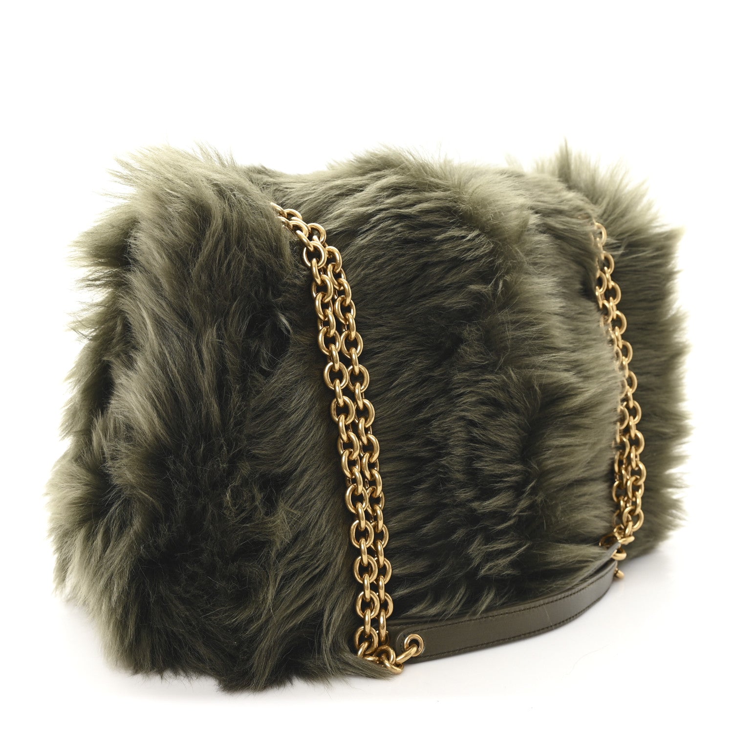 Saint Laurent Shearling Fur Medium Jamie 4.3  Olive Ranch Dark Olive Ranch 3 of 10