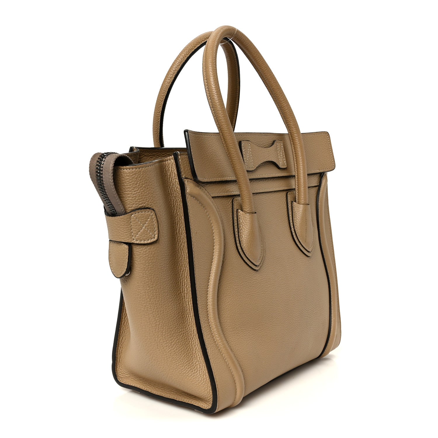 Celine Drummed Calfskin Micro Luggage Dune 3 of 12