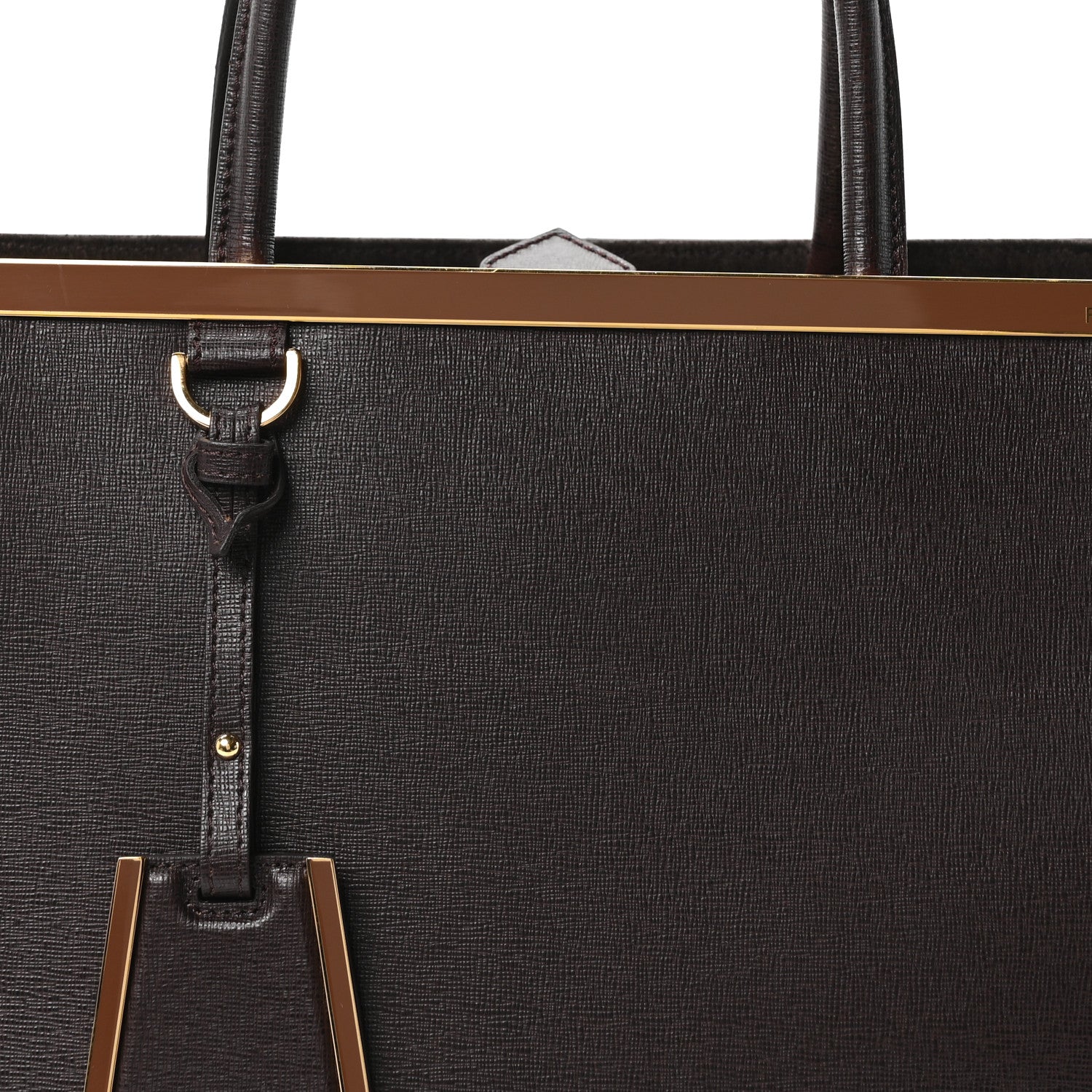 Fendi Vitello Elite Flamingo Regular 2Jours Tote Moro Marrone Nocciola 8 of 10