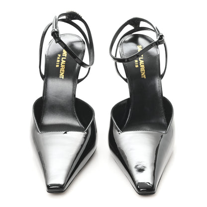 Saint Laurent Patent Crystal Anouk 115 Ankle Strap Pumps 38 Black 3 of 9