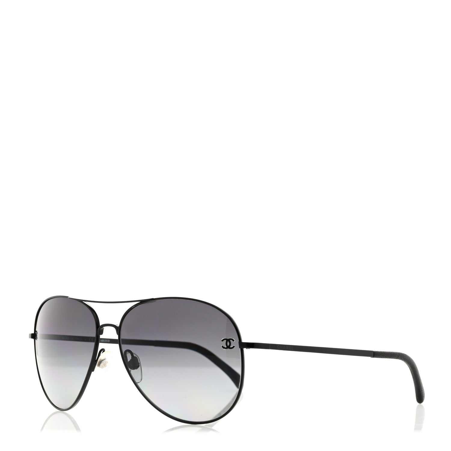 Chanel Polarized Aviator CC Sunglasses 4189-T-Q Black 1 of 8