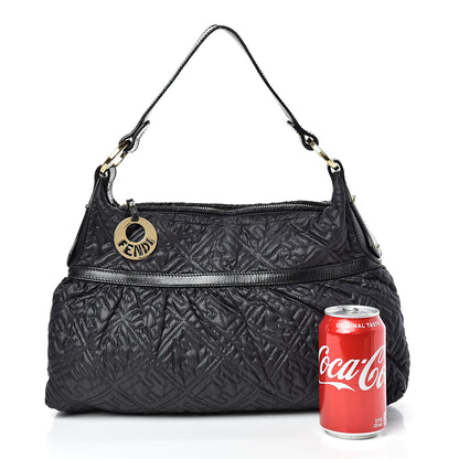 Fendi Nylon FF Embroidered Chef Hobo Black 2 of 15