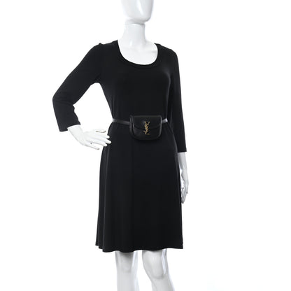 Saint Laurent Smooth Calfskin Mini Classic Monogram Kaia Belt Black 3 of 12