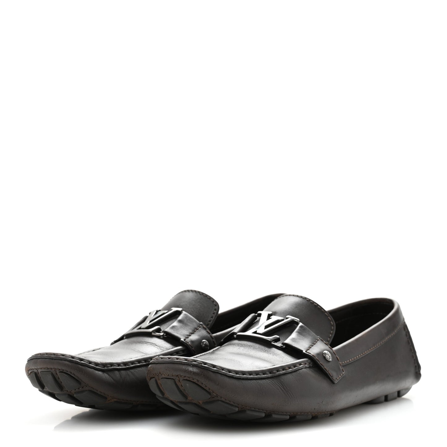 Calfskin Mens Monte Carlo Shoe Moccasin Loafers 10.5 Brown