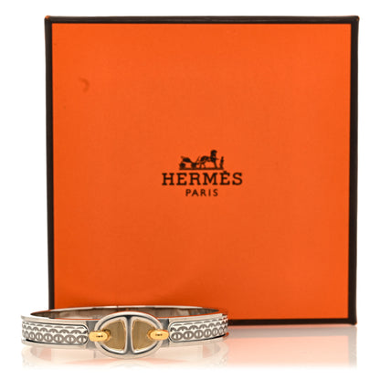 Hermes Enamel Mini Clic Chaine d'Ancre Bracelet Orfevre White Platine White 5 of 5