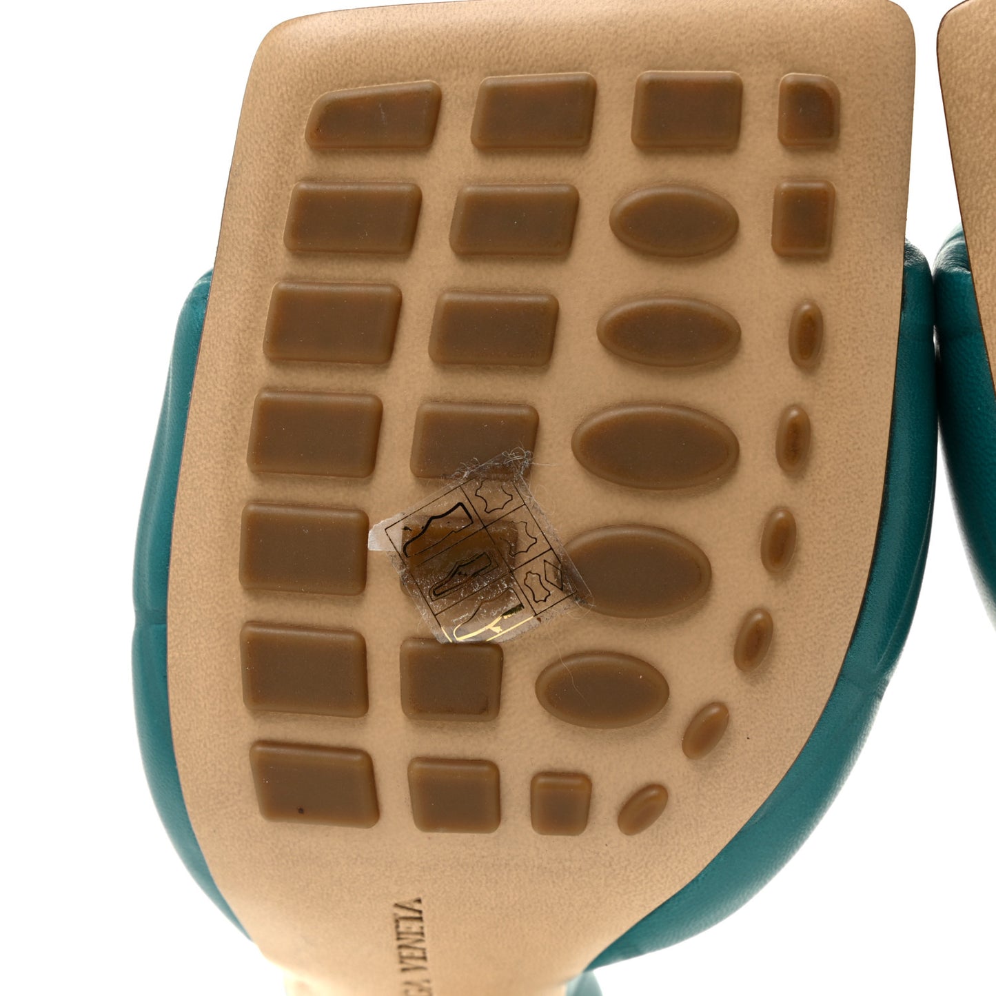 Nappa Quilted Rubber Lido Mule Sandals 38.5 Duck Green